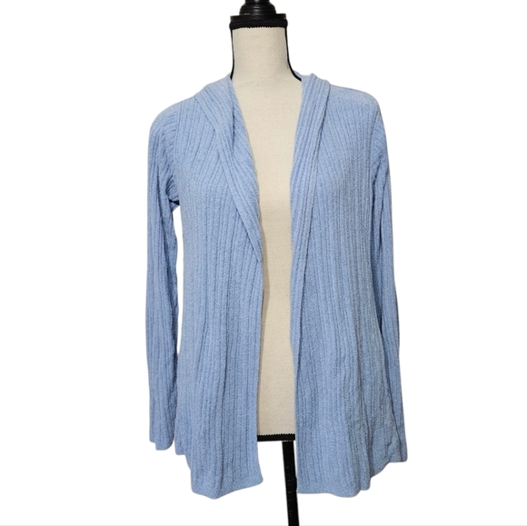 Barefoot Dreams Namaste Cozychic Ultra Lite Ribbed Hooded Cardigan - Picture 3 of 9